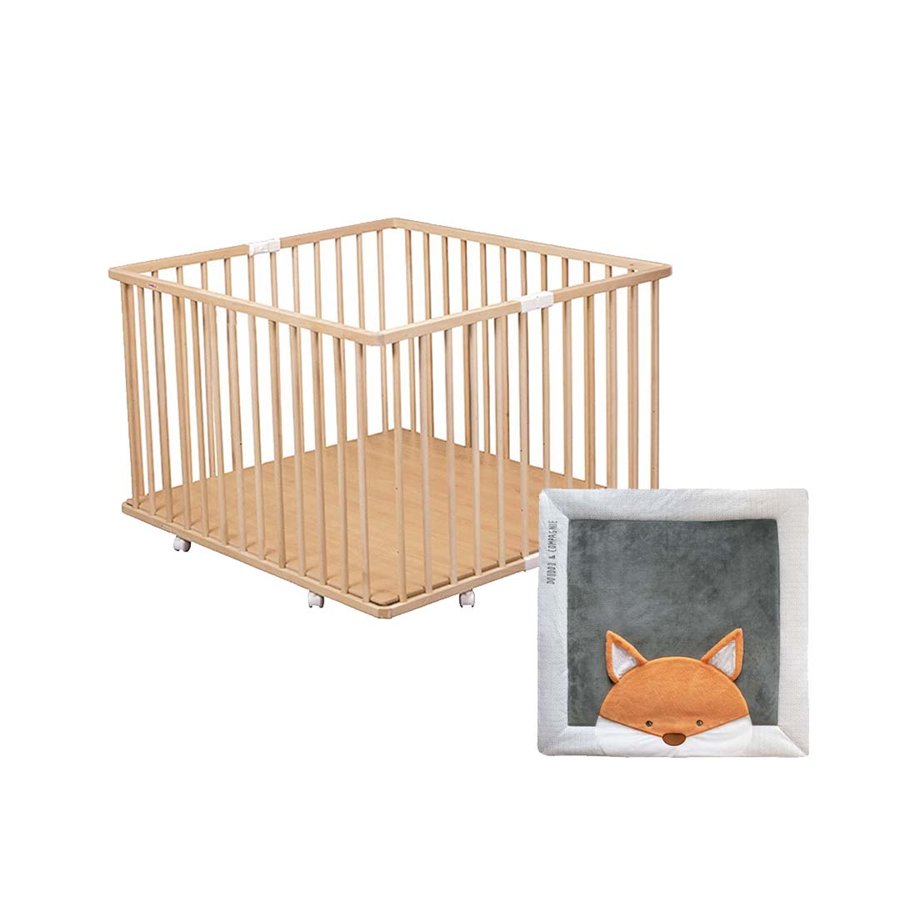 Parc en bois + tapis